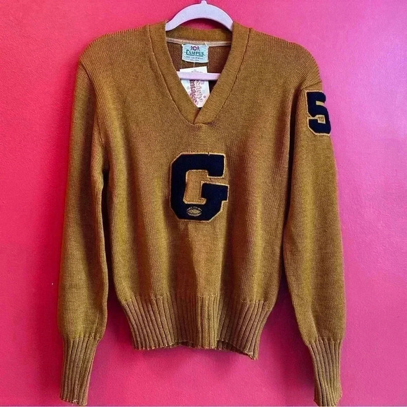 Vintage 1950's varsity wool football letterman sweater size Small - Picture 4 of 12